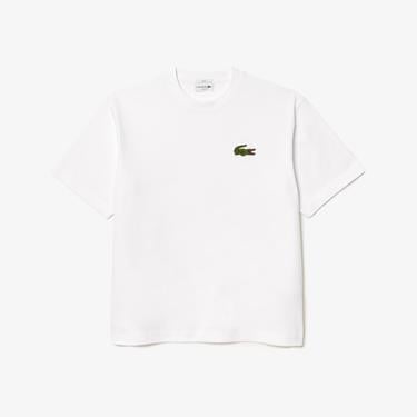  Lacoste Loose Fit Bisiklet Yaka Organik Pamuk Erkek Beyaz T-Shirt