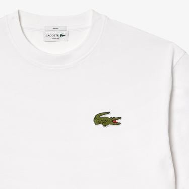  Lacoste Loose Fit Bisiklet Yaka Organik Pamuk Erkek Beyaz T-Shirt