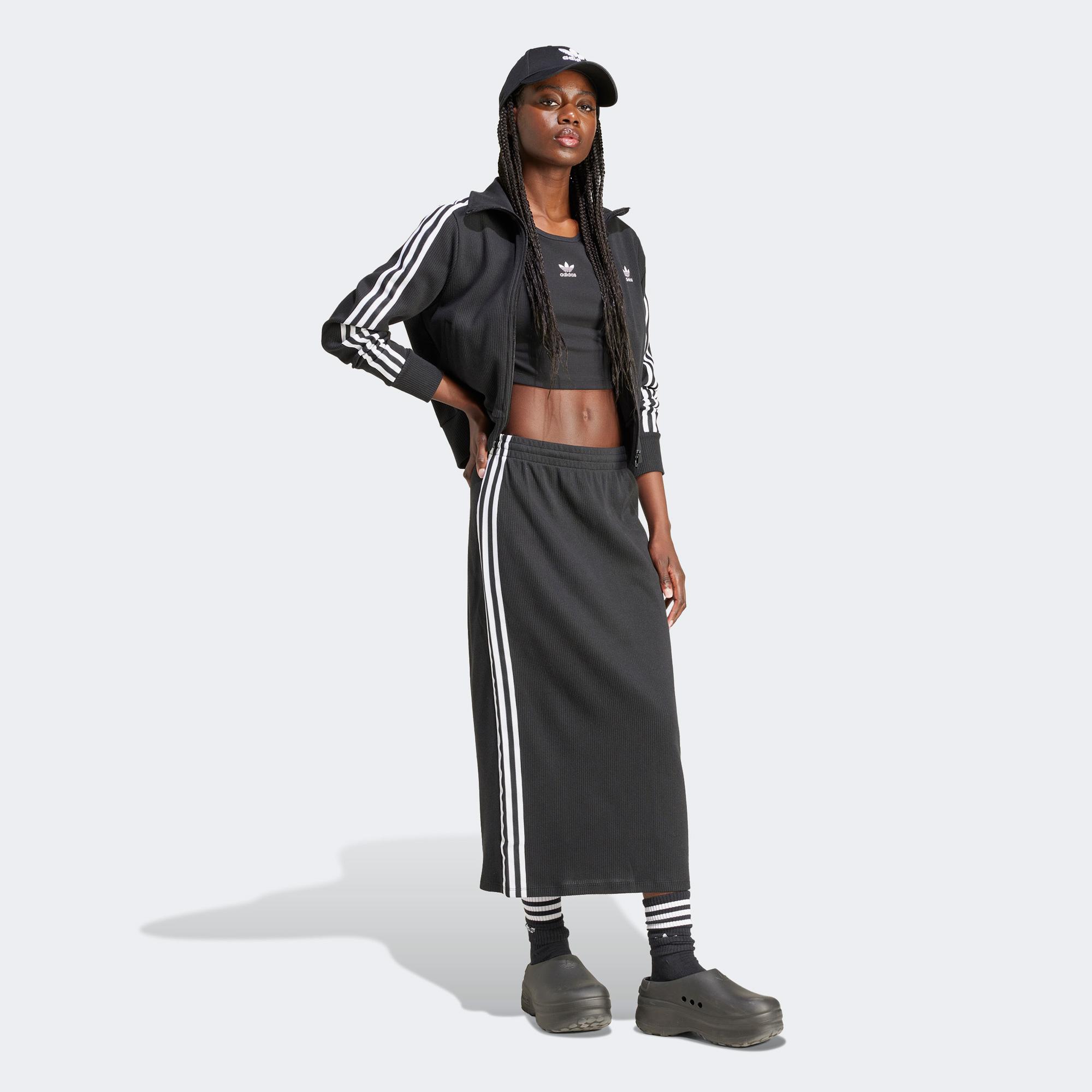 adidas Essentials Rib Kadın Siyah Crop T-Shirt