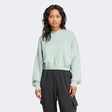  adidas Essentials Sweater Kadın Yeşil Sweatshirt