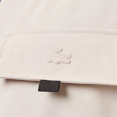  Erkek Relaxed Fit Kapüşonlu Baskılı Krem Yağmurluk