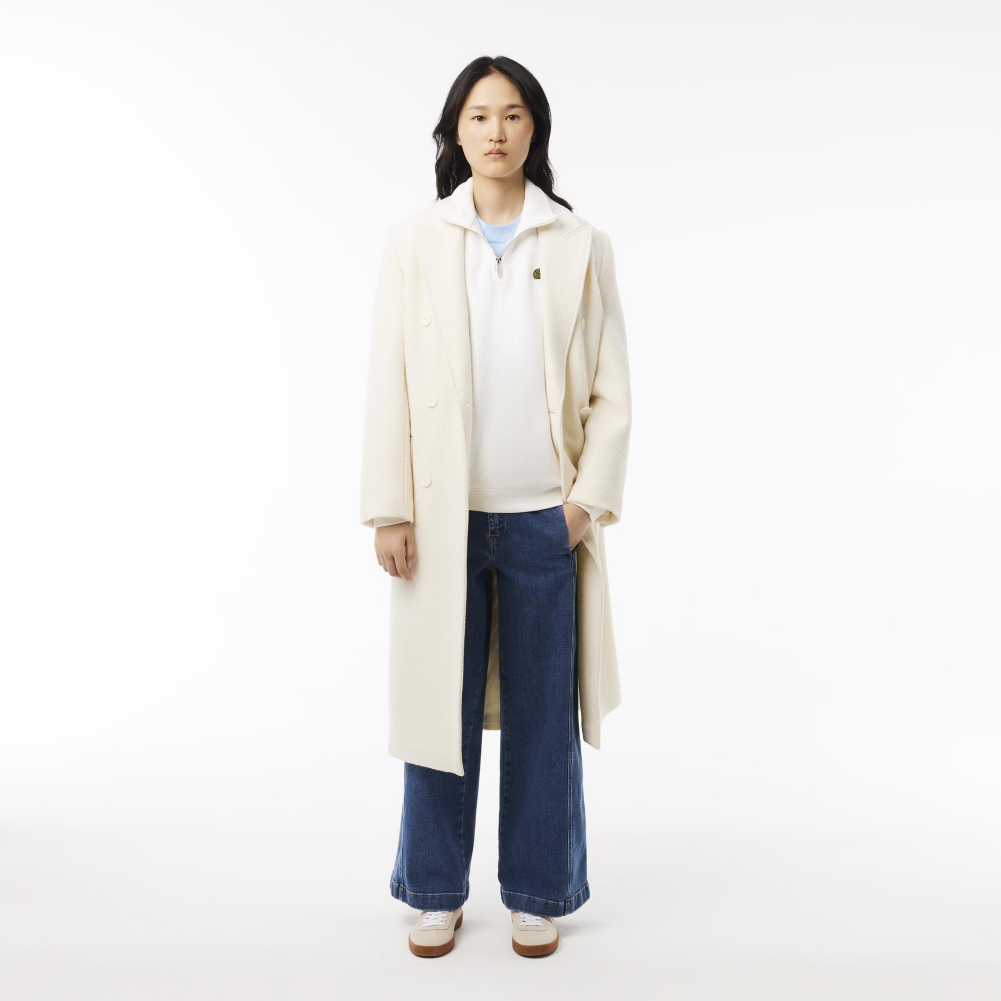 Unisex Loose Fit Yarım Fermuarlı Beyaz Organik Pamuk Sweatshirt