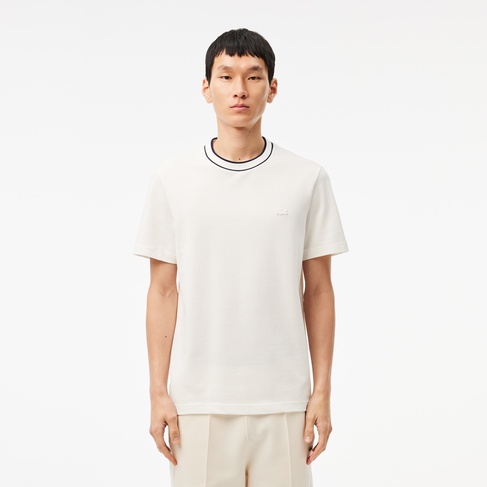  Lacoste Erkek Regular Fit Bisiklet Yaka Beyaz T-Shirt
