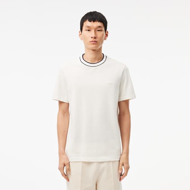  Lacoste Erkek Regular Fit Bisiklet Yaka Beyaz T-Shirt