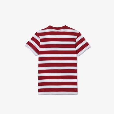  Çocuk Bisiklet Yaka Çizgili Kırmızı T-Shirt