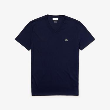  Erkek Regular Fit V Yaka Lacivert T-Shirt