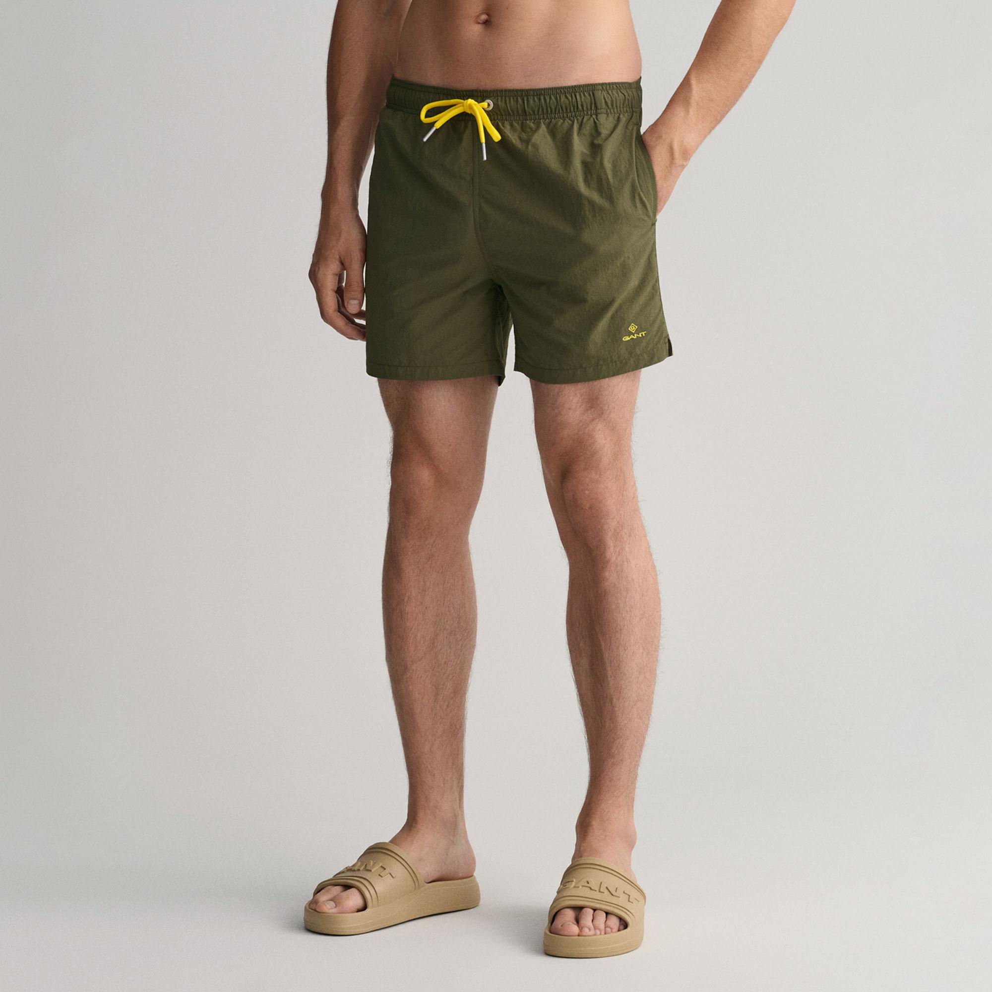 GANT Erkek Yeşil Classic Fit Mayo Şort