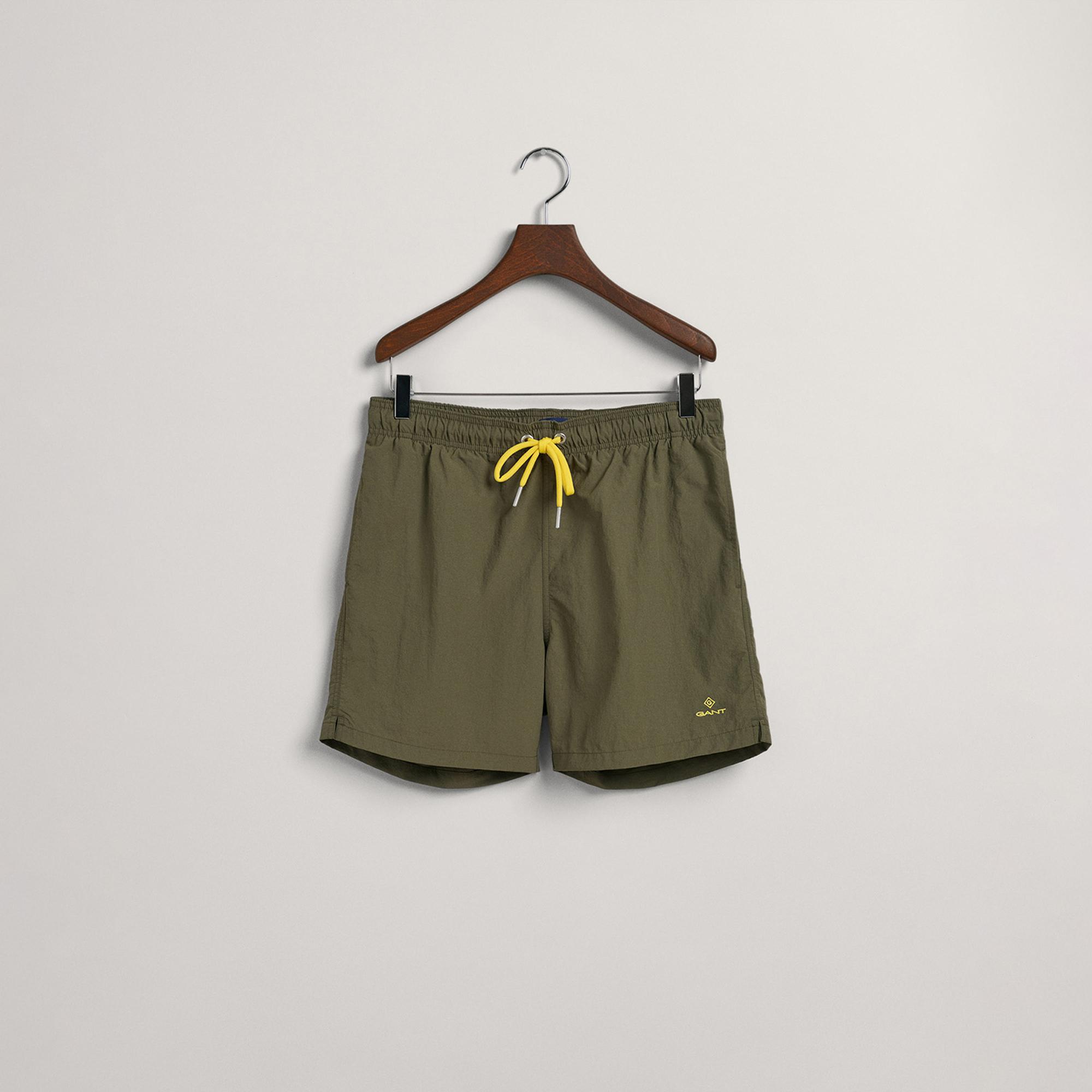 GANT Erkek Yeşil Classic Fit Mayo Şort