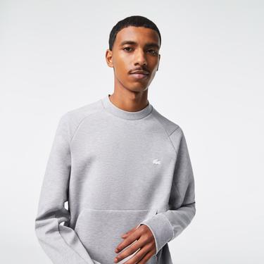  Erkek Classic Fit Bisiklet Yaka Gri Sweatshirt