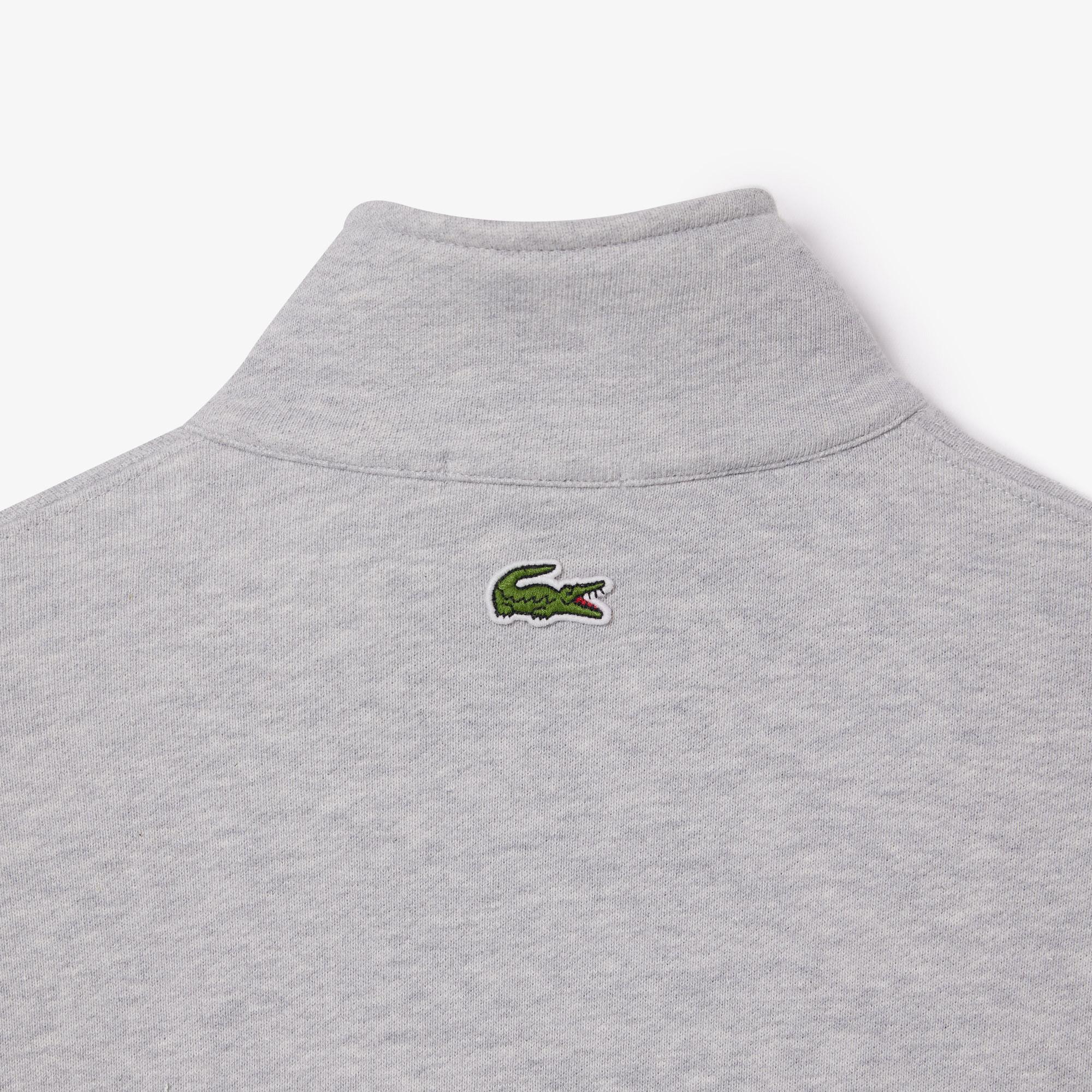 Unisex Loose Fit Yarım Fermuarlı Gri Sweatshirt