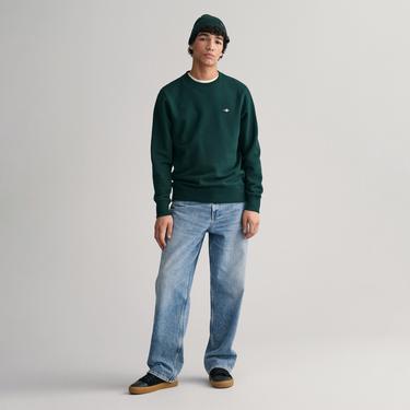  GANT Erkek Yeşil Regular Fit Bisiklet Yaka Sweatshirt