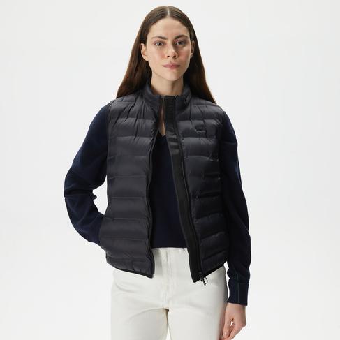  Kadın Dik Yaka Kapitone Siyah Yelek