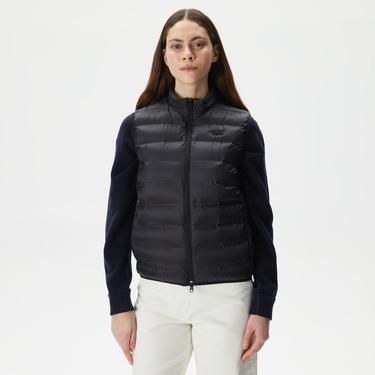  Kadın Dik Yaka Kapitone Siyah Yelek