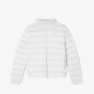  Kadın Dik Yaka Kapitone Beyaz Mont