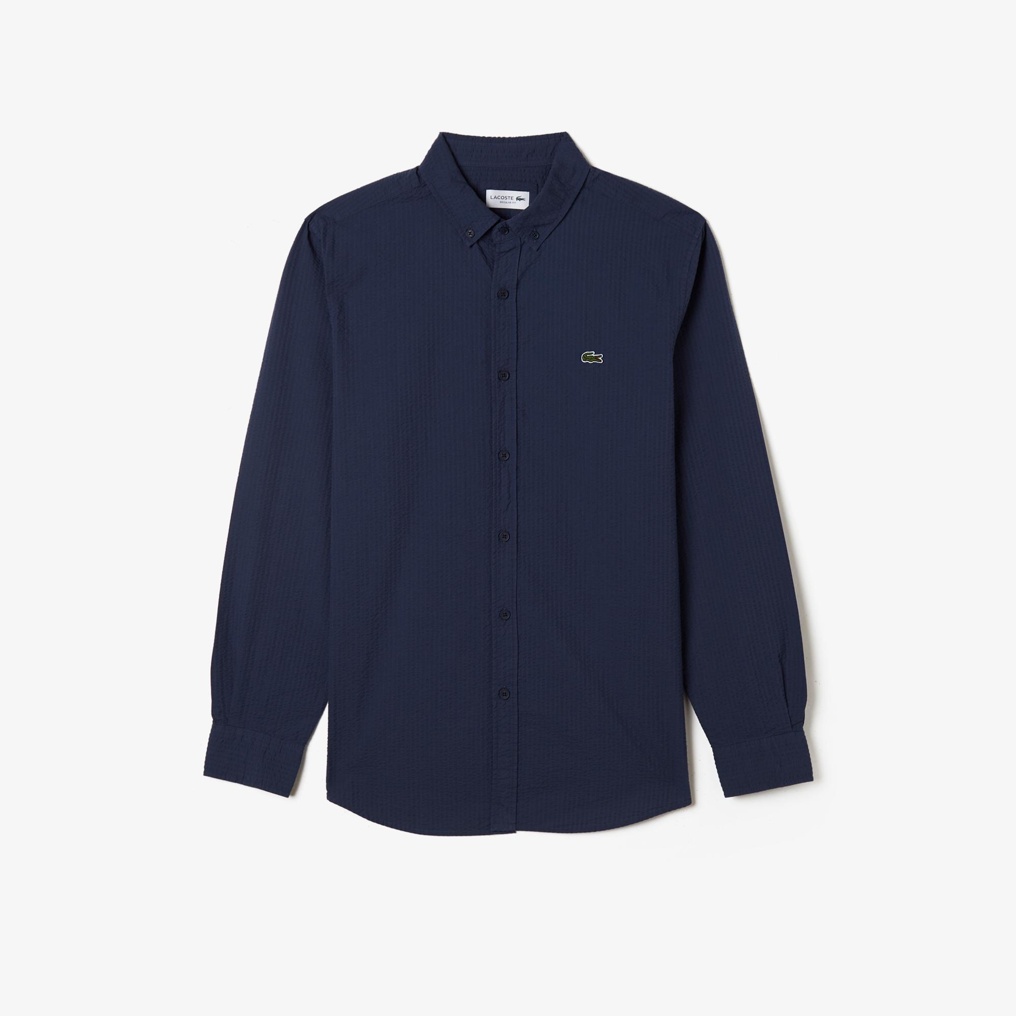 Erkek Regular Fit Organik Pamuk Lacivert Gömlek