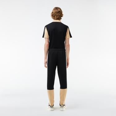  Erkek Regular Fit Renk Bloklu Siyah Eşofman Altı