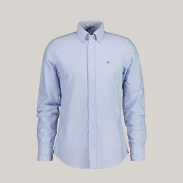  GANT Erkek Mavi Slim Fit Düğmeli Yaka Gömlek