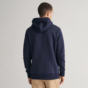  GANT Erkek Lacivert Regular Fit Kapüşonlu Logolu Sweatshirt