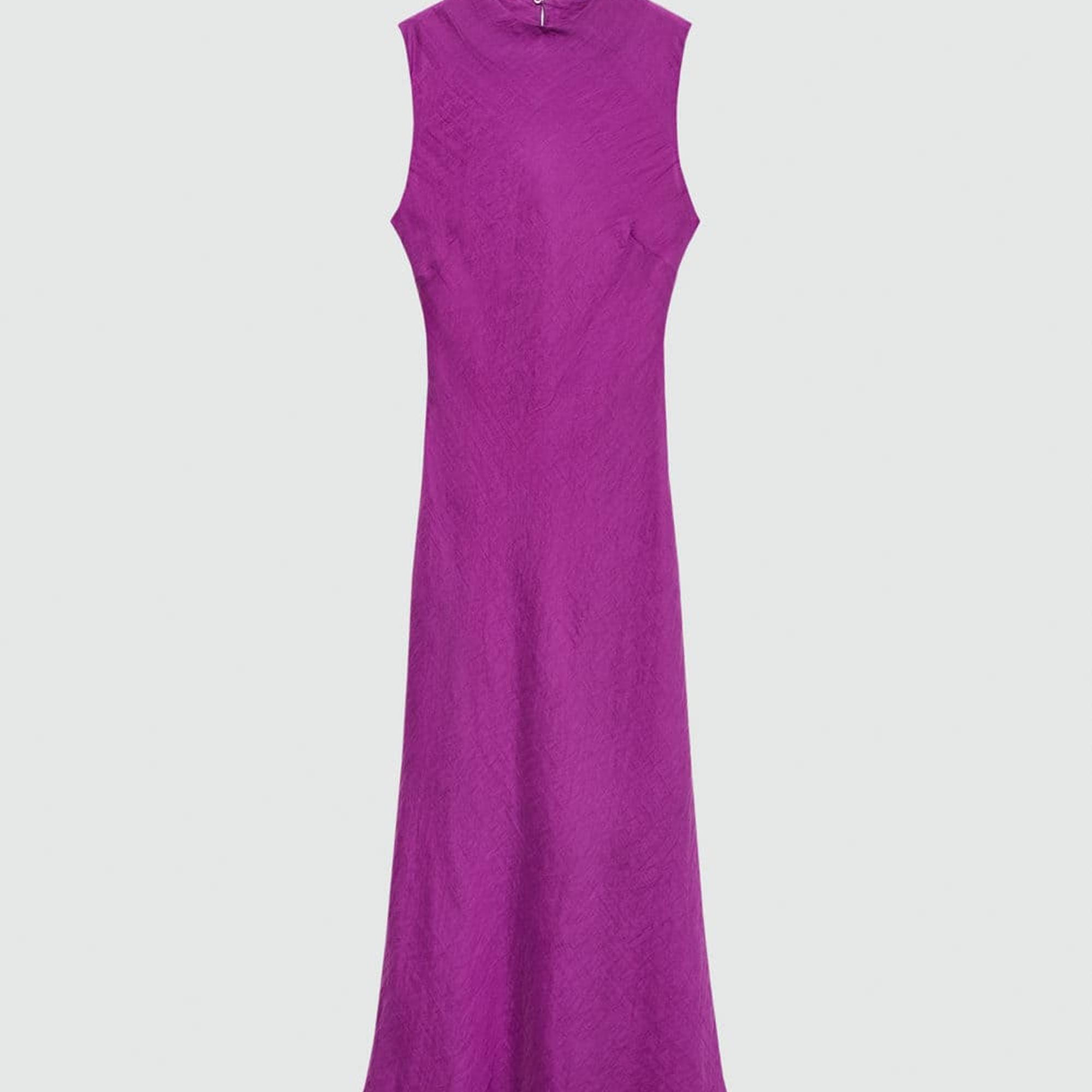 Mango Kadın Lyocell Midi Elbise Mor