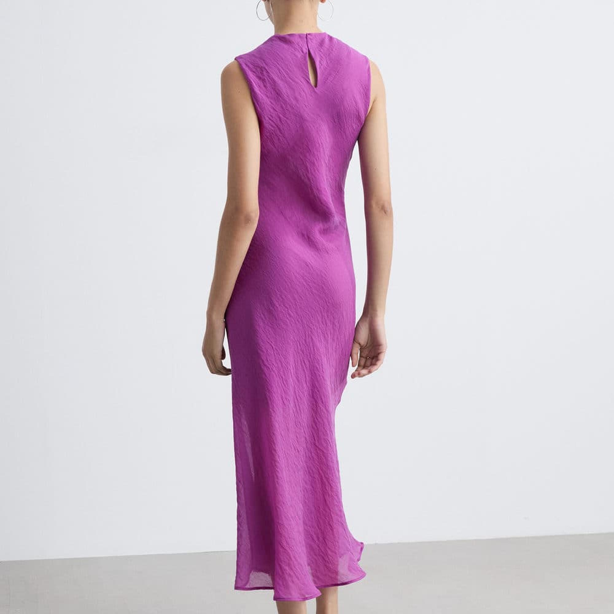 Mango Kadın Lyocell Midi Elbise Mor