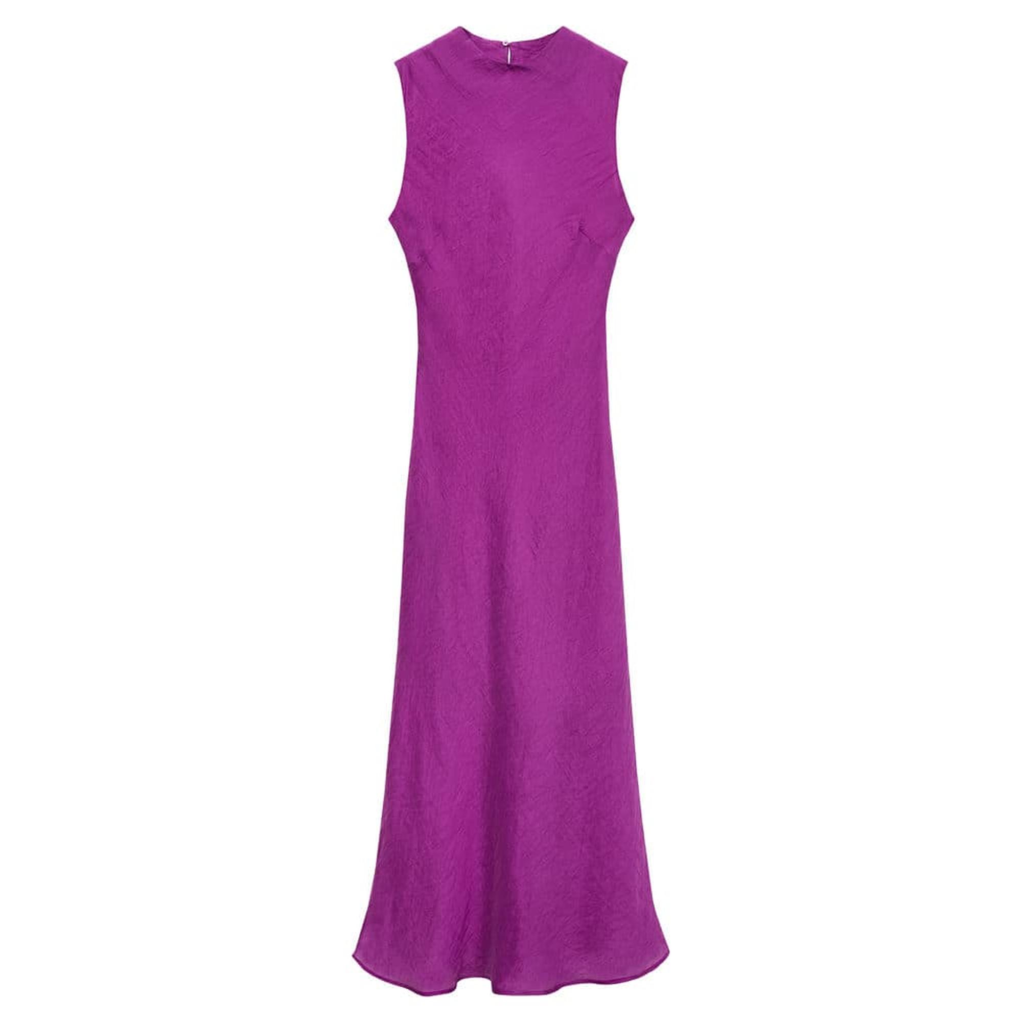 Mango Kadın Lyocell Midi Elbise Mor