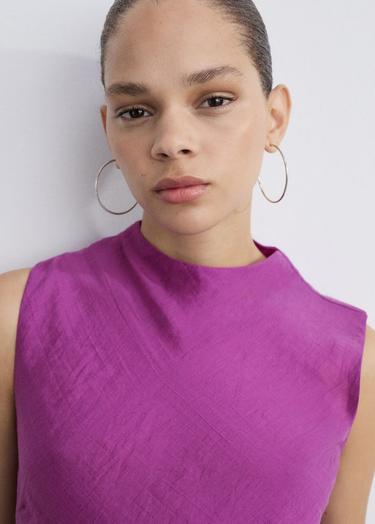  Mango Kadın Lyocell Midi Elbise Mor