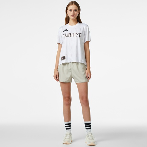  adidas Run It Short Kadın Bej Koşu Şortu