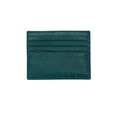  Devin Yeşil Kadın Kroko Baskılı Deri Kartlık