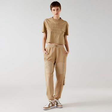  Lacoste x House of SuperStep Kadın Kahverengi T-Shirt