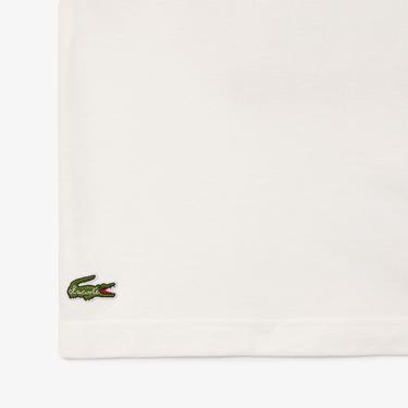  Unisex Classic Fit Bisiklet Yaka Baskılı Bej T-Shirt