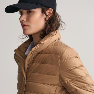  GANT Kadın Kahverengi Dik Yaka Kapitone Mont