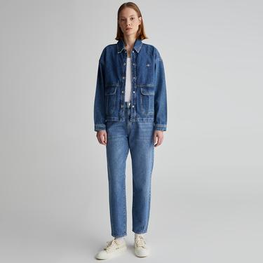  GANT Kadın Mavi Regular Fit Klasik Yaka Logolu Gömlek