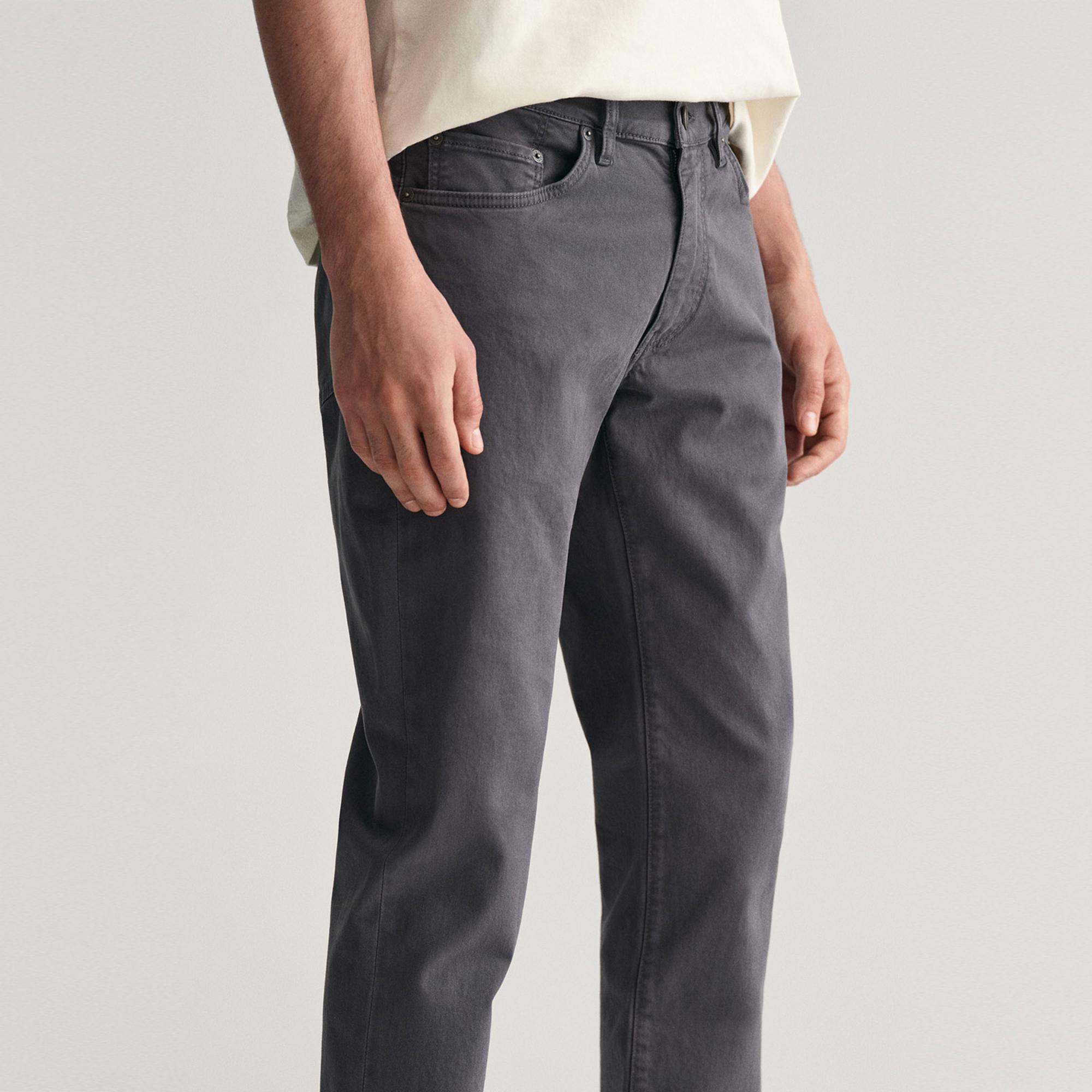 GANT Erkek Gri Slim Fit Jean