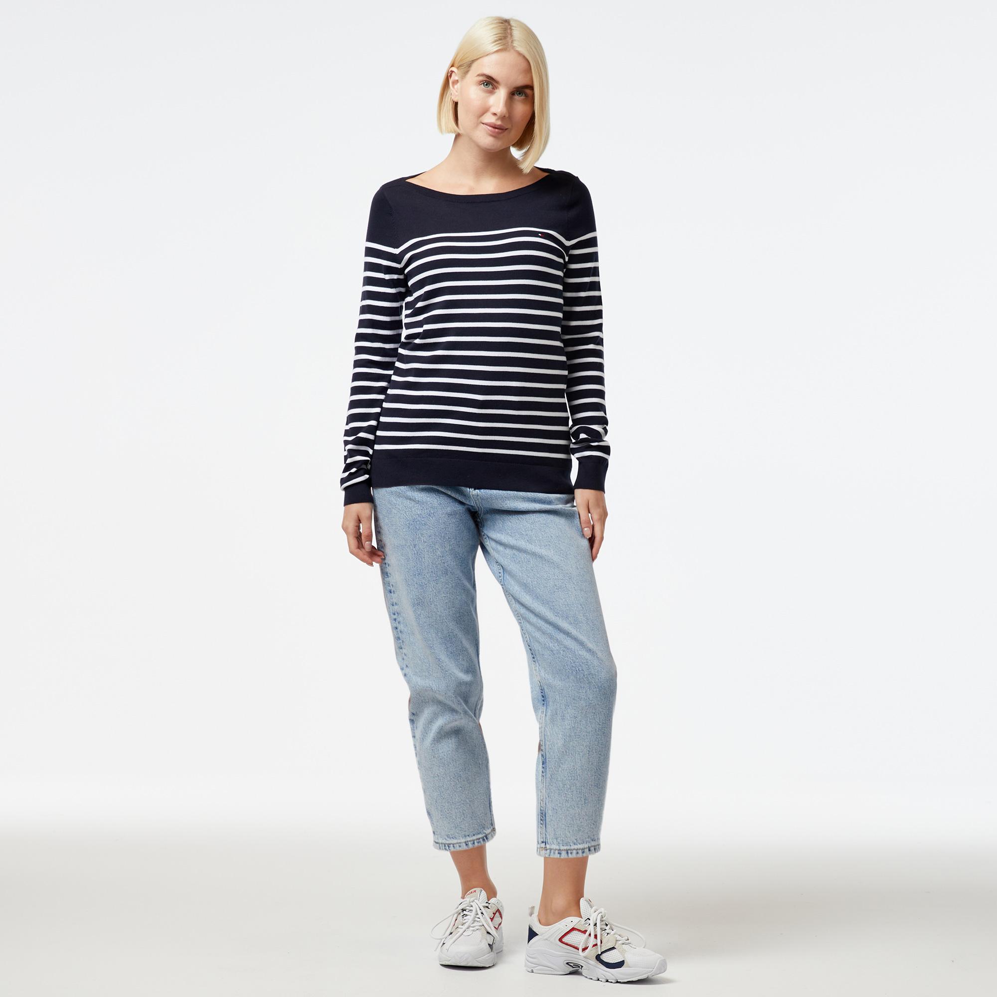 Tommy Hilfiger Kadın Mavi Triko