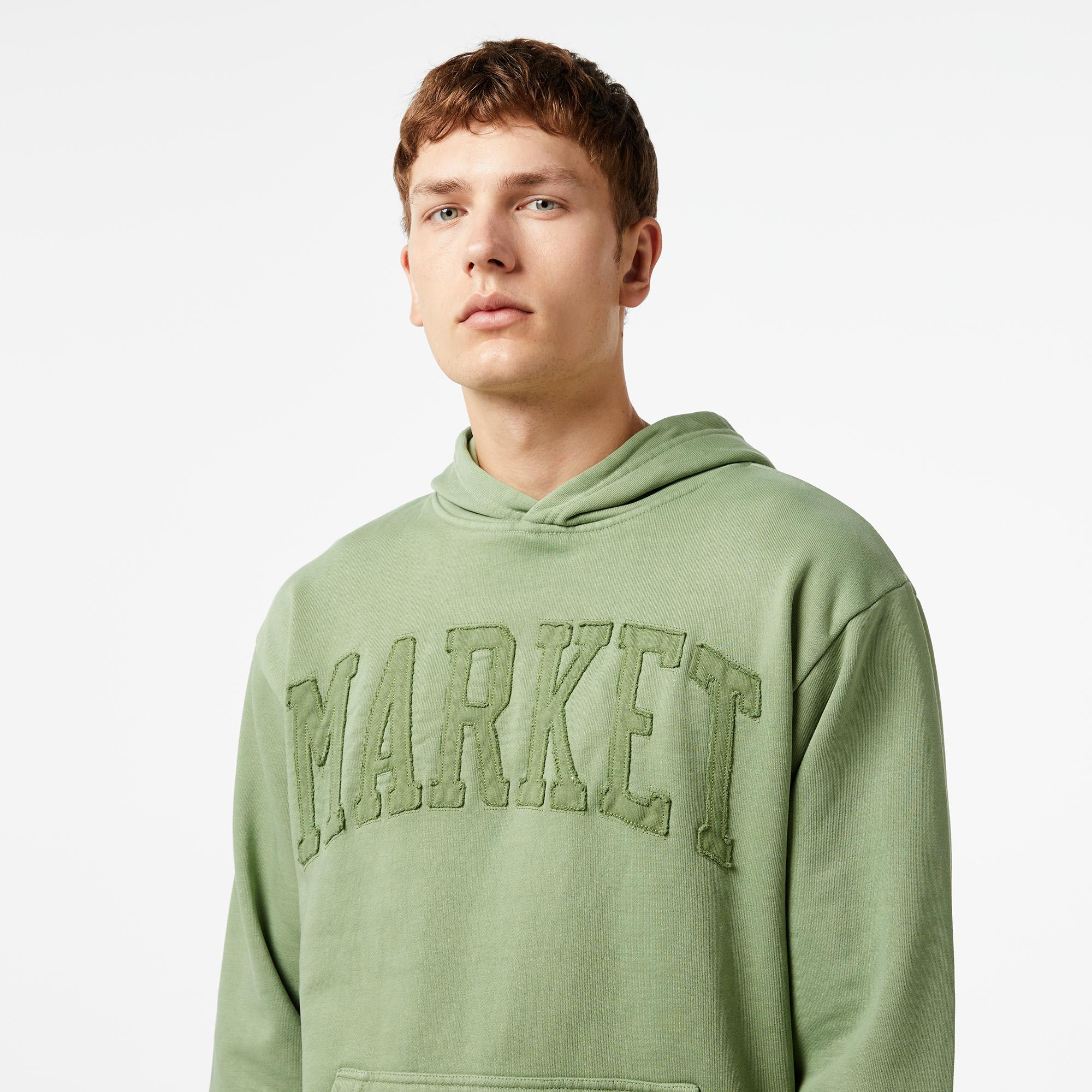 Market Vintage Wash Arc Erkek Haki Hoodie
