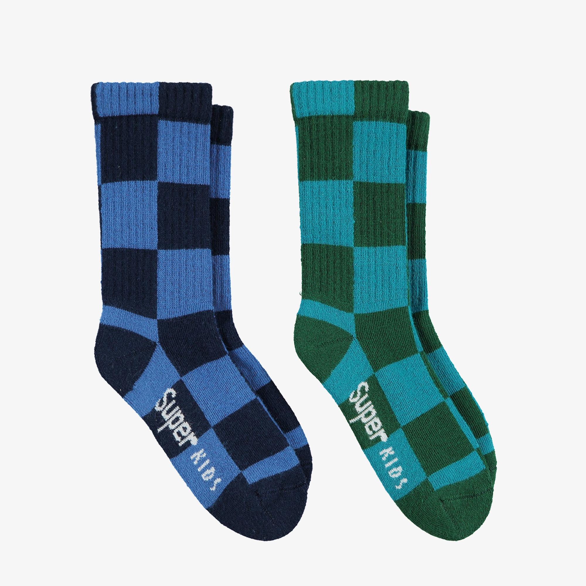 UNITED4 Tenis Checker Towel Çocuk Yeşil/Mavi Çorap