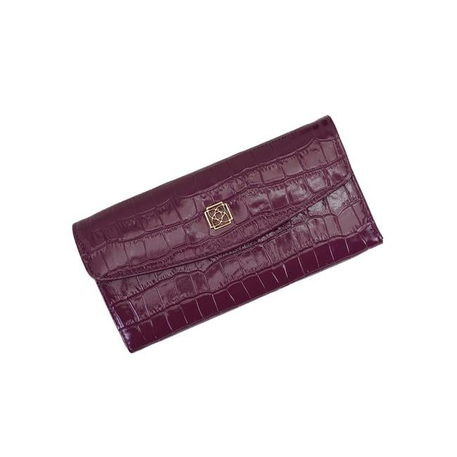 Kristin Mor Kadın Kroko Baskılı Deri Cüzdan