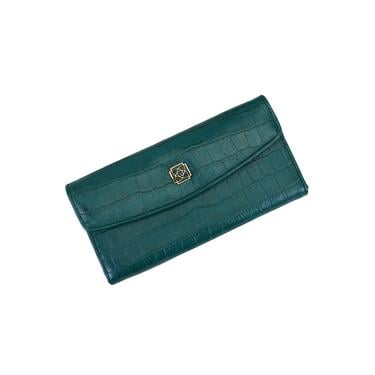  Kristin Yeşil Kadın Kroko Baskılı Deri Cüzdan