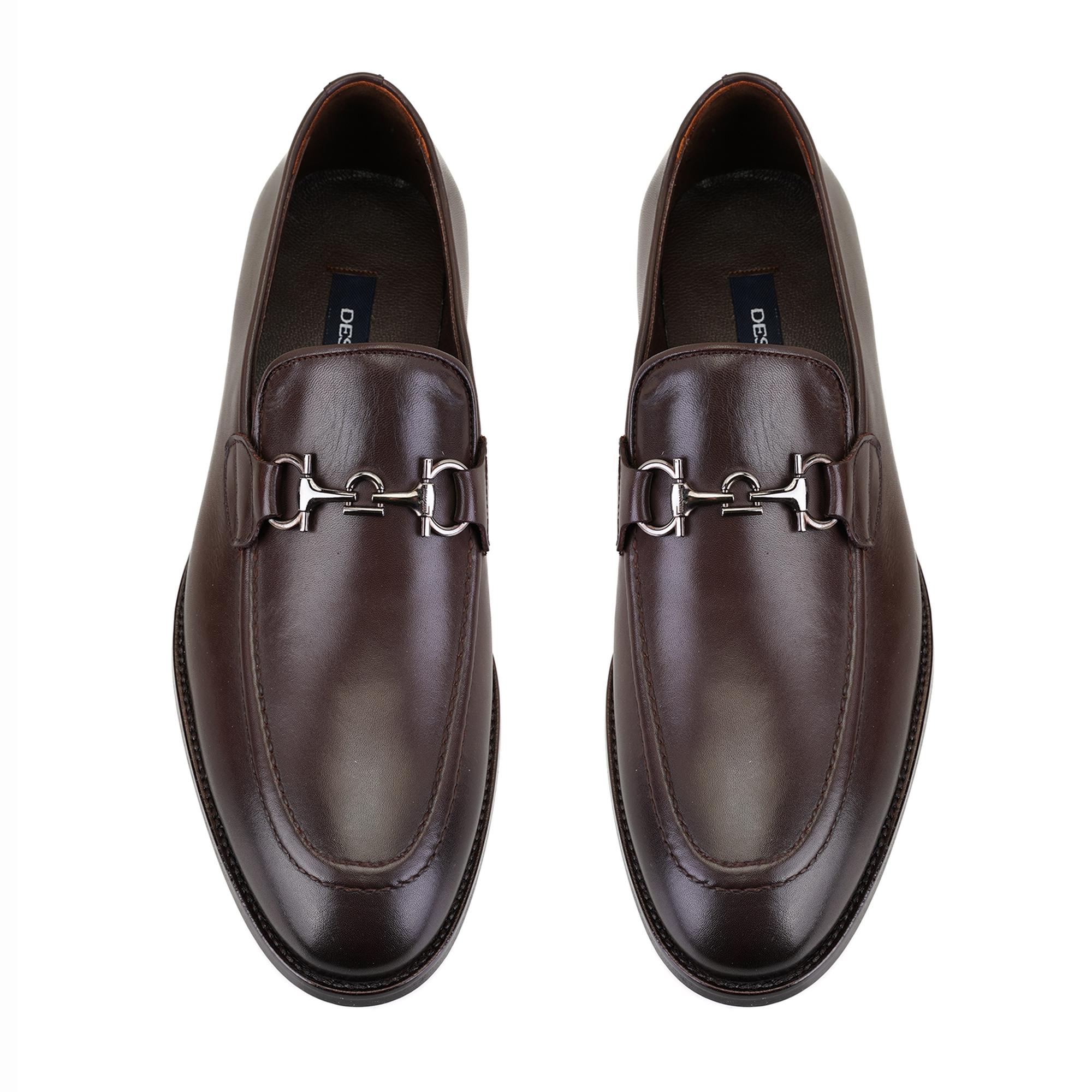 Kane Kahve Erkek Toka Aksesuarlı Deri Klasik Ayakkabı