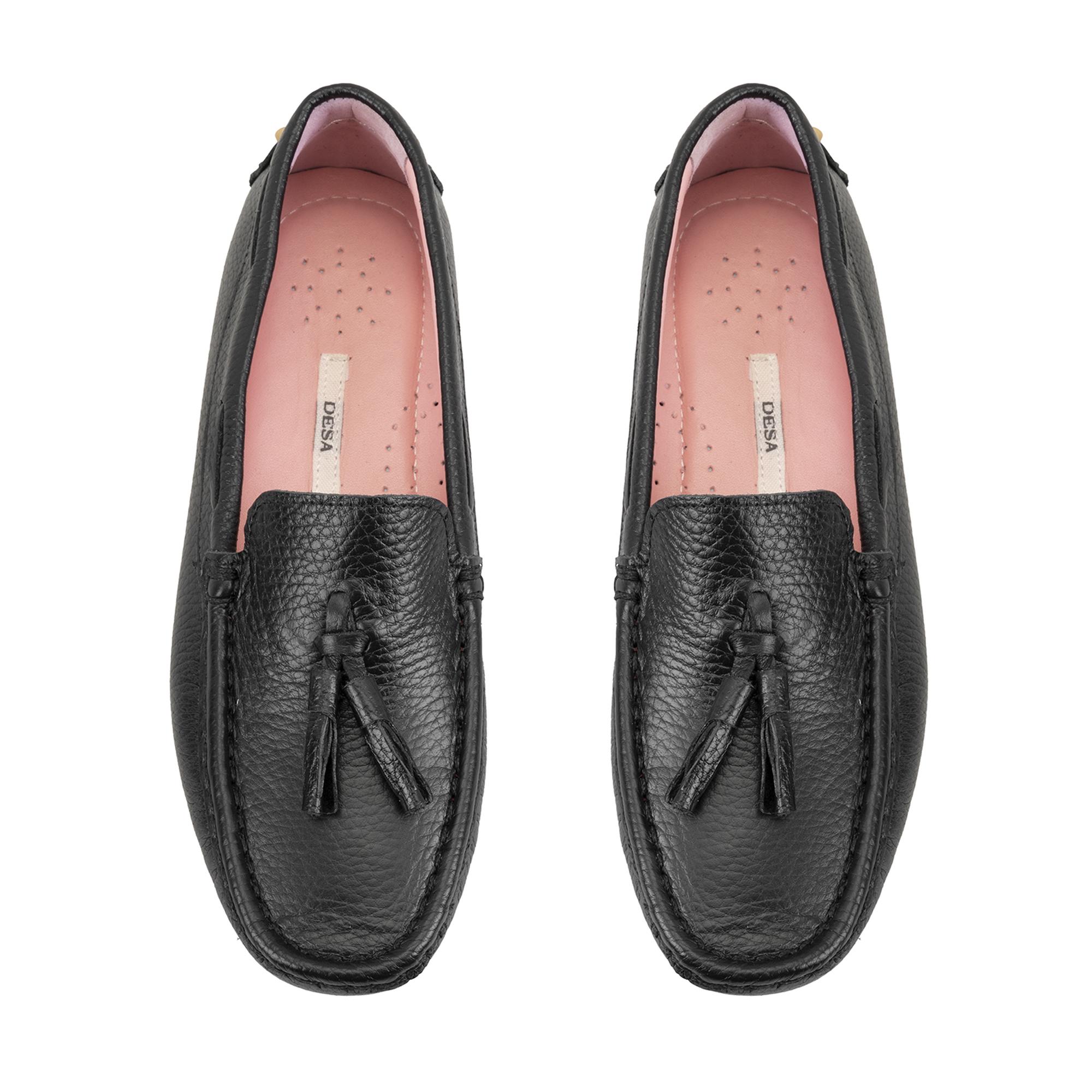 Kadın Siyah Deri Loafer