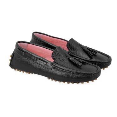  Kadın Siyah Deri Loafer