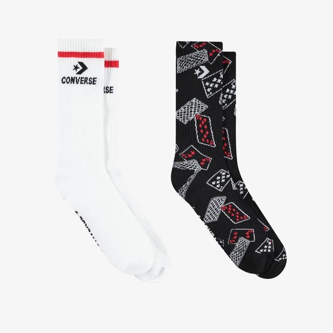  Converse Desenli Erkek 2'li Renkli Uzun Çorap