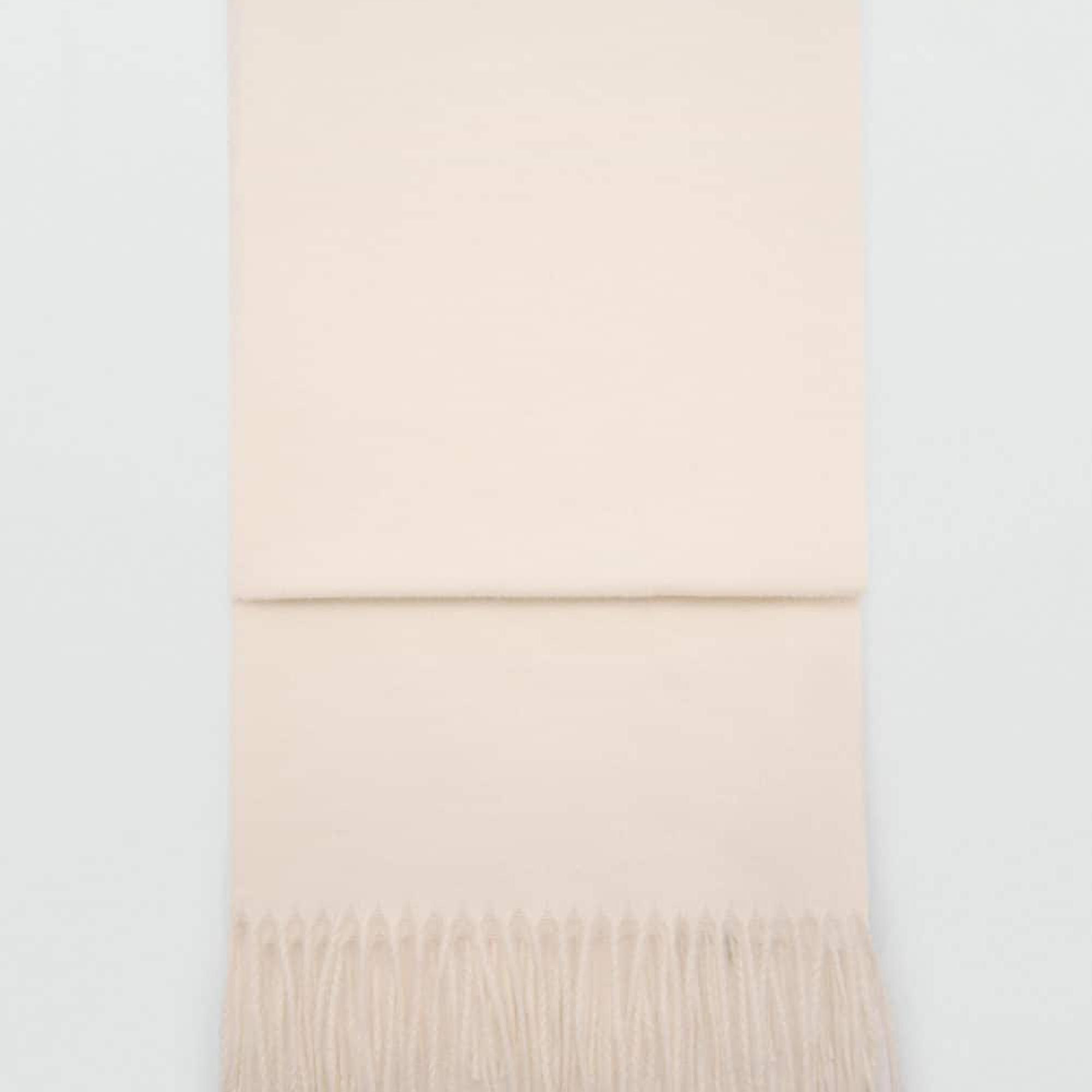 Mango Kadın Püsküllü Atkı Ekru