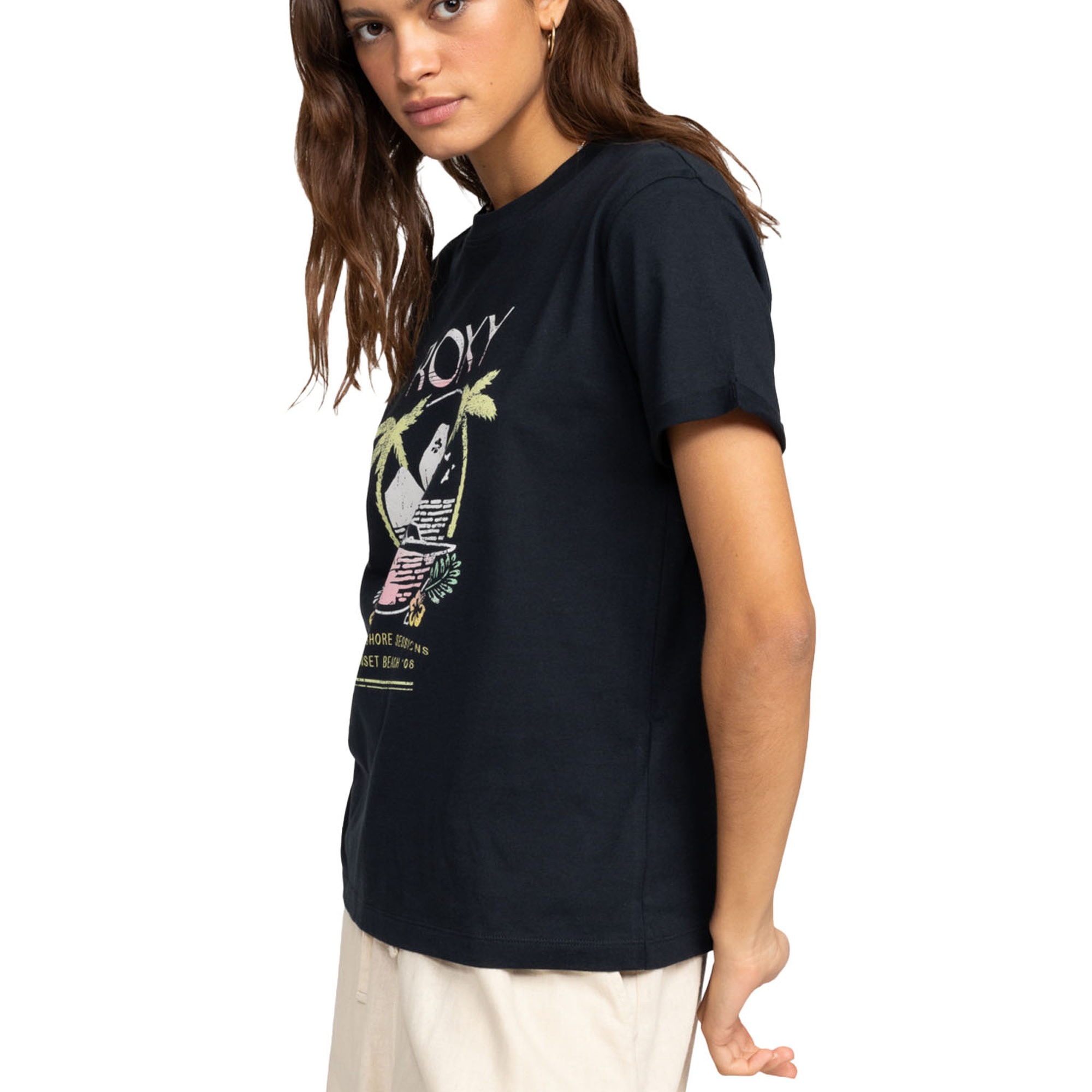 Roxy Summer Fun A Kadın Siyah Tişört