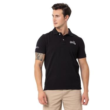  Routefield Pads Erkek Siyah Polo Tişört