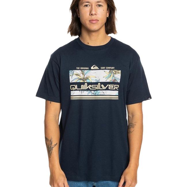  Quiksilver Tropical Rainbow Erkek Mavi Tişört
