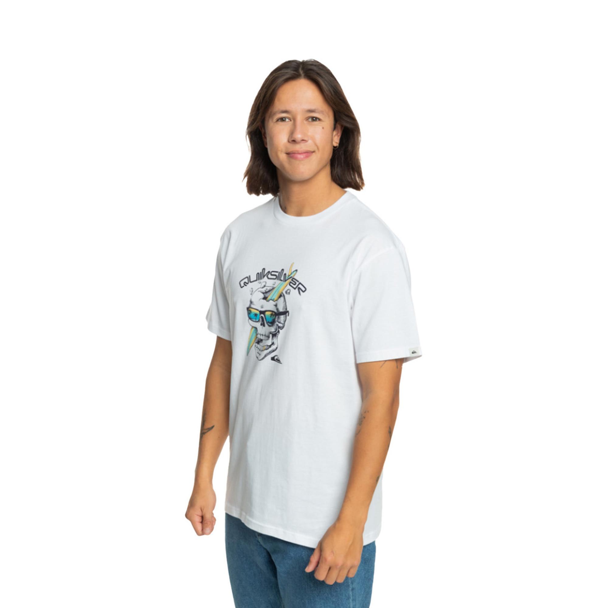 Quiksilver One Last Surf Erkek Beyaz Tişört