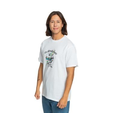  Quiksilver One Last Surf Erkek Beyaz Tişört