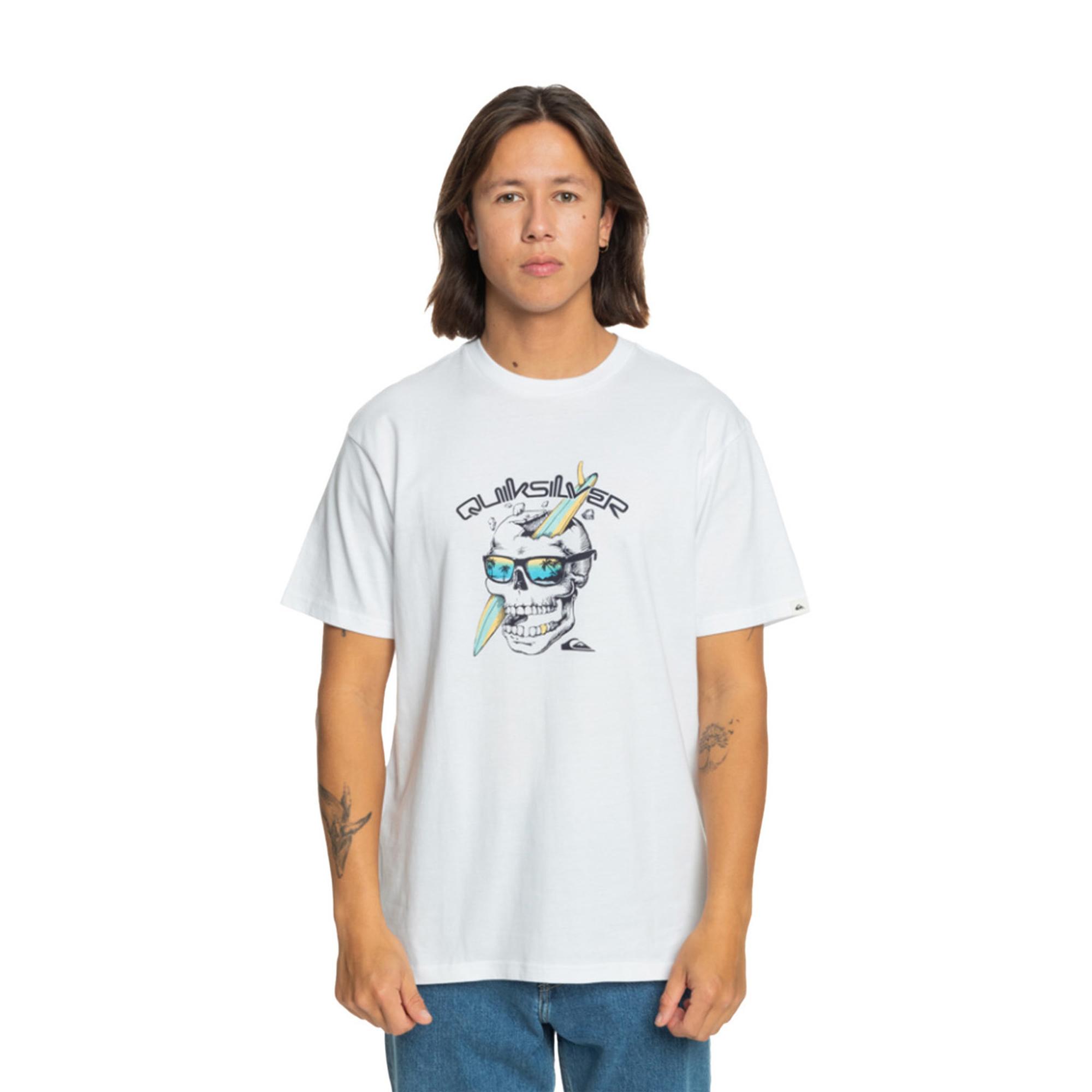 Quiksilver One Last Surf Erkek Beyaz Tişört