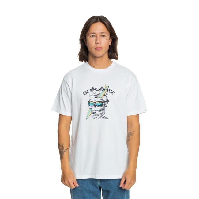  Quiksilver One Last Surf Erkek Beyaz Tişört